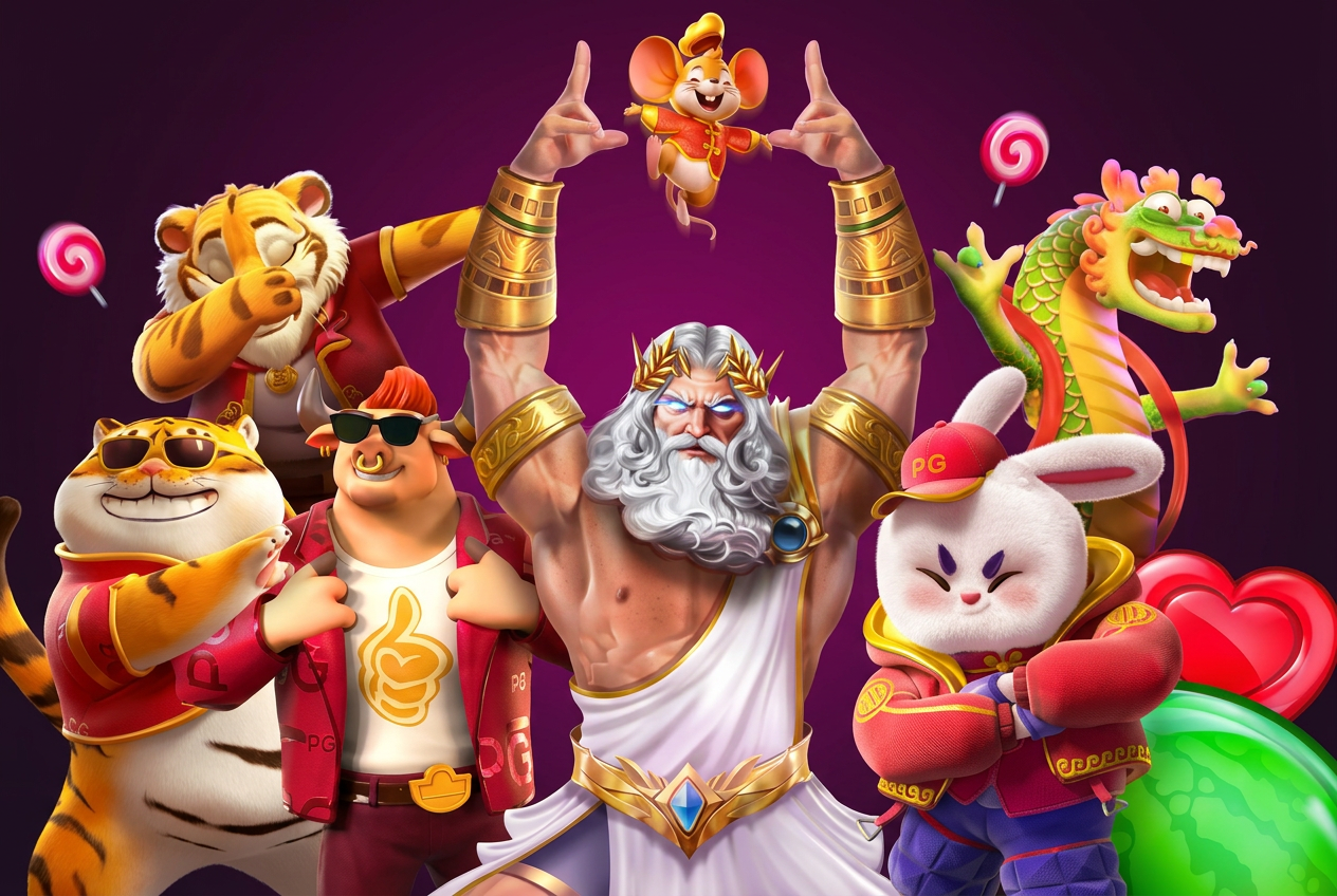 Zeus, tigre, dragão, coelho, porco e rato — personagens SUPERBET